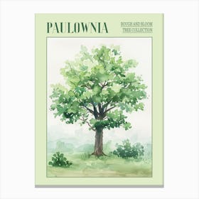 Paulownia Tree Atmospheric Watercolour Painting 8 Poster Canvas Print