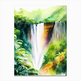 Kaieteur Falls, Guyana Water Colour  (1) Canvas Print