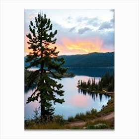 Sunset At Lake Tahoe Canvas Print