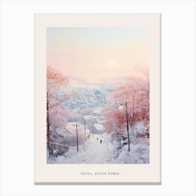 Dreamy Winter Painting Poster Seoul South Korea 1 Canvas Print