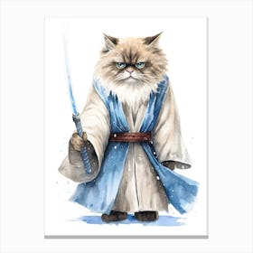 Himalayan Cat As A Jedi 2 Canvas Print