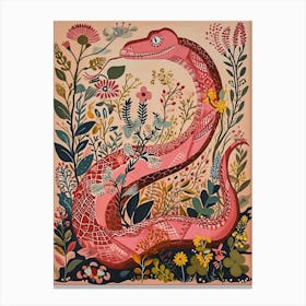 Floral Animal Painting Cobra 5 Canvas Print