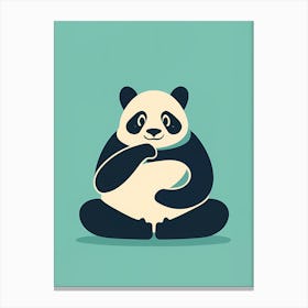 Minimal Illustration Panda Bear Canvas Print