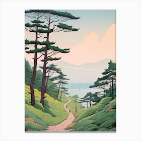 Mount Fuji Japan 2 Hike Illustration Canvas Print