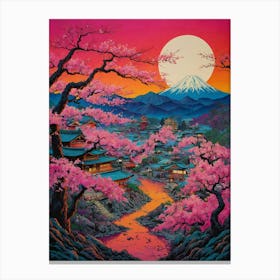 Cherry Blossoms In Fuji Canvas Print