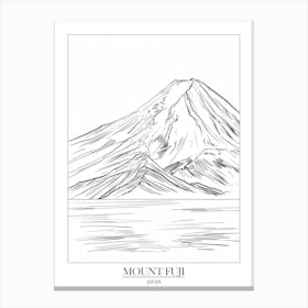 Mount Fuji Japan Line Drawing 5 Poster Canvas Print