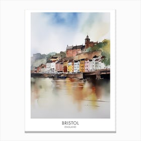 Bristol Watercolour Travel Poster 4 Canvas Print