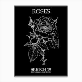 Roses Sketch 19 Poster Inverted Canvas Print