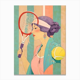 Woman With A Tennis Racket 1 Canvas Print