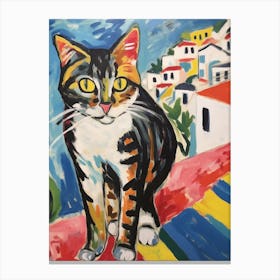 Painting Of A Cat In Lagos Portugal 1 Canvas Print