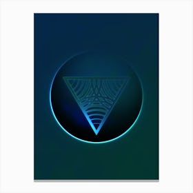 Geometric Neon Glyph on Jewel Tone Triangle Pattern 470 Canvas Print