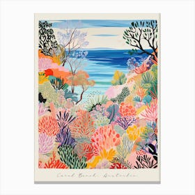 Poster Of Coral Beach, Australia, Matisse And Rousseau Style 2 Canvas Print