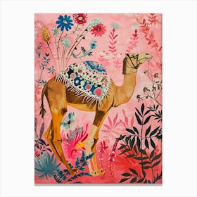 Floral Animal Painting Camel 1 Canvas Print