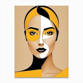 Pop Art Woman Portrait Abstract Geometric Art (21) Canvas Print
