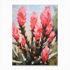 Cactus Painting Austrocylindropuntia Subulata 4 Canvas Print