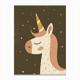 Muted Pastels Unicorn Polka Dot Canvas Print