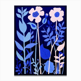 Blue Flower Illustration Bluebell 2 Canvas Print