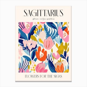 Flowers For The Signs Sagittarius Zodiac Sign Canvas Print