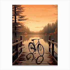 Bicycle On The Bridge Canvas Print
