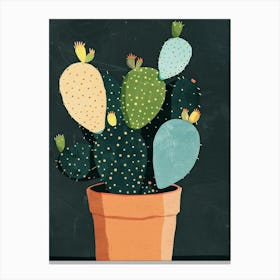 Cactus Plant Minimalist Illustration 5 Canvas Print