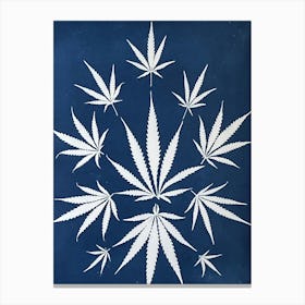 Blue leaves cyanotype Canvas Print