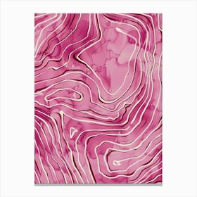 Pink Wavy Pattern Canvas Print