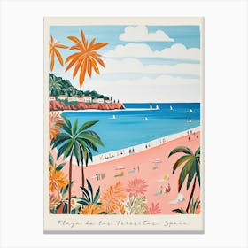 Poster Of Playa De Las Teresitas, Tenerife, Spain, Matisse And Rousseau Style 3 Canvas Print