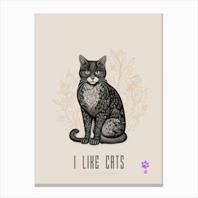 I Like Cats Canvas Print