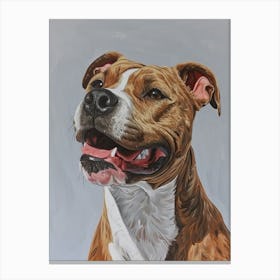 Staffordshire Bull Terrier Acrylic Painting 1 Canvas Print
