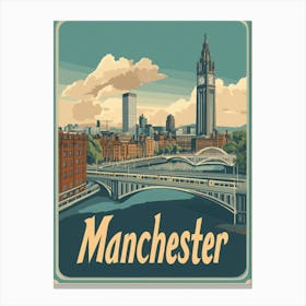 Aihrgdesign A Mid Century Modern Travel Poster For Manchester 1 Canvas Print