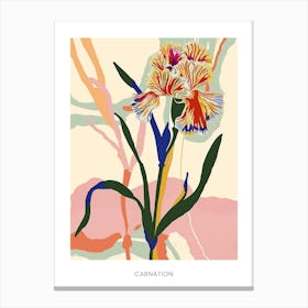Colourful Flower Illustration Poster Carnation 3 Canvas Print