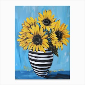 Sunflowers In A Vase 32 Canvas Print