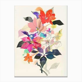 Poinsettia 1 Collage Flower Bouquet Canvas Print