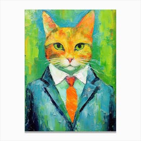 Oil Painted Catwalk; Whiskered Elegance Canvas Print