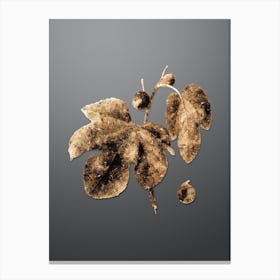 Gold Botanical Briansole Figs on Soft Gray n.3390 Canvas Print