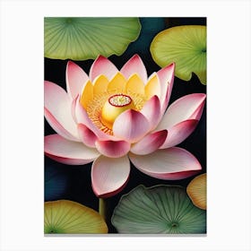 Vintage Lotus Flower India National Flower Canvas Print