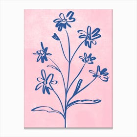 Flowers On A Pink Background 1 Canvas Print