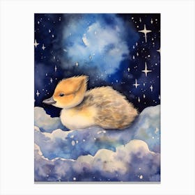 Baby Goose 2 Sleeping In The Clouds Canvas Print