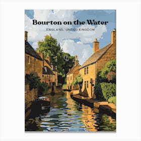 Bourton On The Water England Vintage Art Illustration Canvas Print