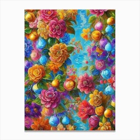 Russian Flower Painting Canvas Print