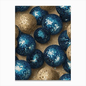 Blue And Gold Disco Balls Canvas Print