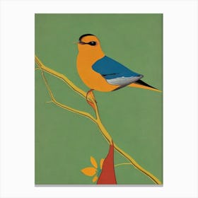 Swallow Midcentury Illustration Bird Canvas Print