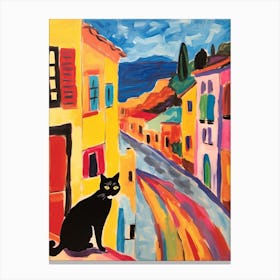 Painting Of A Cat In Izmir Turkey 2 Canvas Print