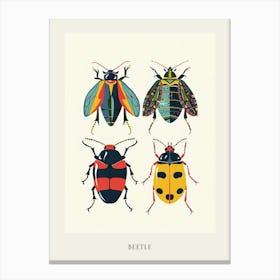 Colourful Insect Illustration Beetle 11 Poster Canvas Print