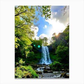 Waterfall In The Forest 8 Canvas Print