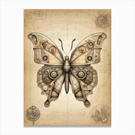 Da Vinci Butterfly Drawing v2 Canvas Print