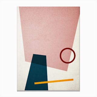 Conceptual Abstract Shapes Pink And Blue Canvas Print