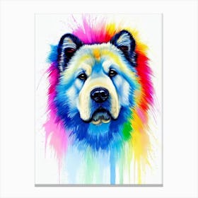 Chow Chow Rainbow Oil Painting dog Canvas Print