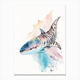 Reef Shark 1 Watercolour Canvas Print