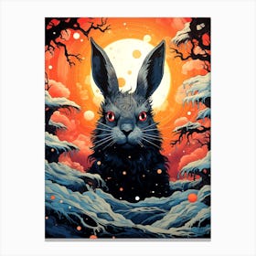 Rabbit In The Snow Canvas Print